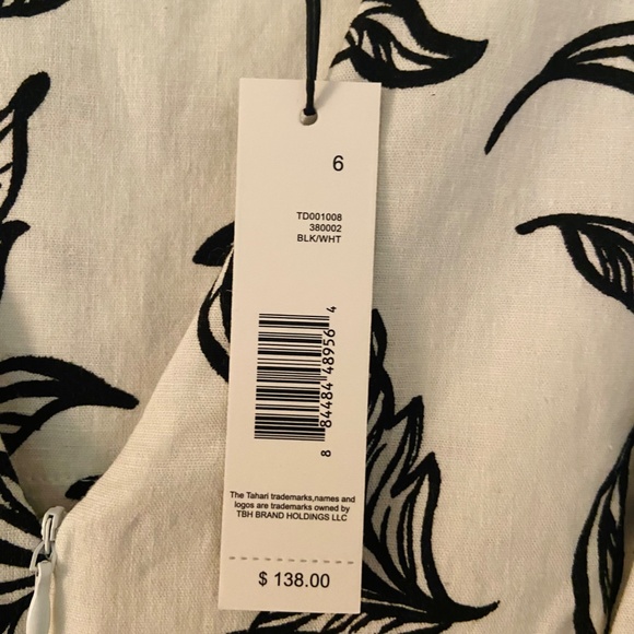 NWT Tahari Linen Botanical Print Jumpsuit - Picture 4 of 9